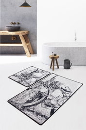 Mijölnir Juego de alfombras de baño Hand Draw Multicolor